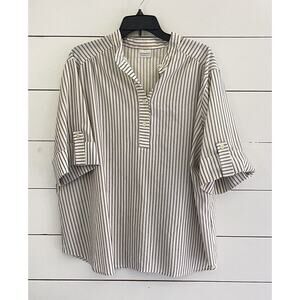 Vintage Levi Strauss Co Womens Striped Shirt Roll Tab Sleeve Size XL?